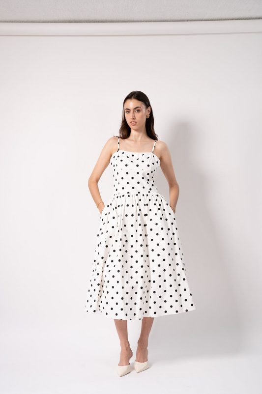 White Dress With Polka Dots
