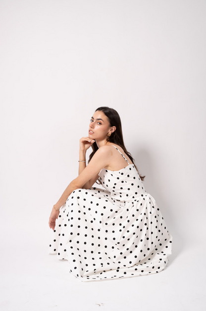 White Dress With Polka Dots