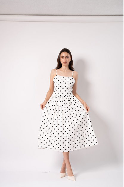 White Dress With Polka Dots