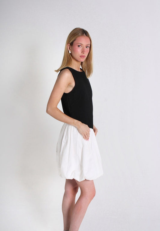 Black Dress White Skirt