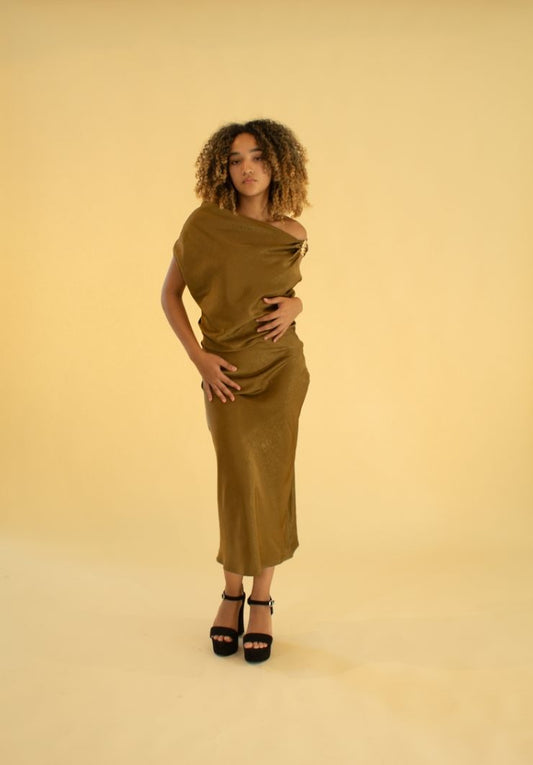 The Asymmetric Drape Dress