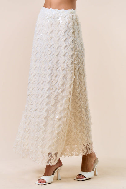 Beige Sequin Skirt