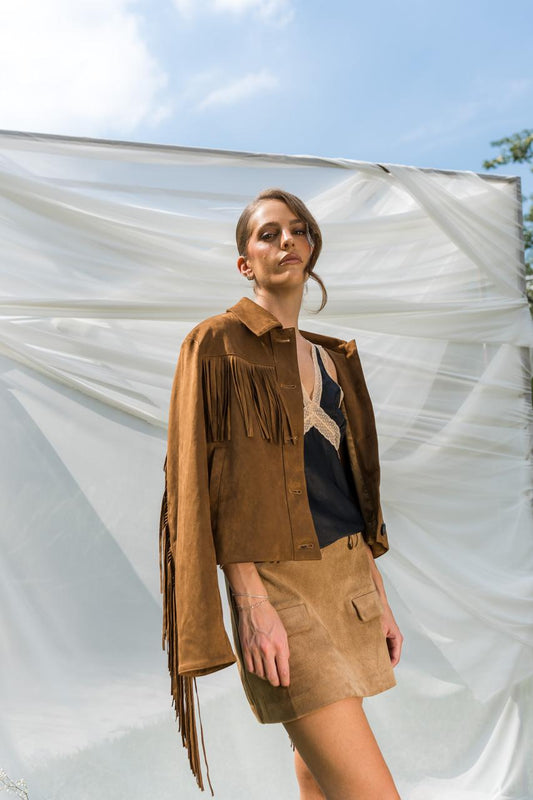 Brown Jacket With Fringes