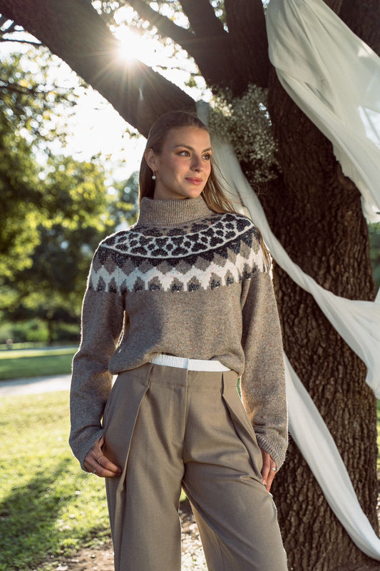 Gray Turtleneck Sweater