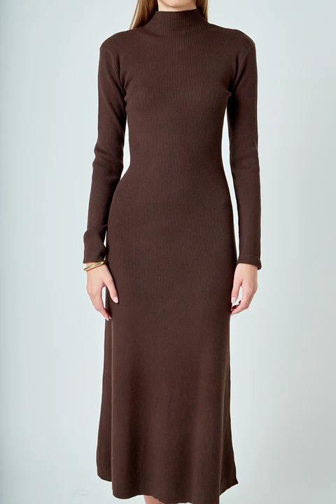 brown knit dress