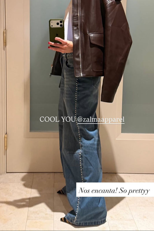 DENIM PANTS WITH STUDS