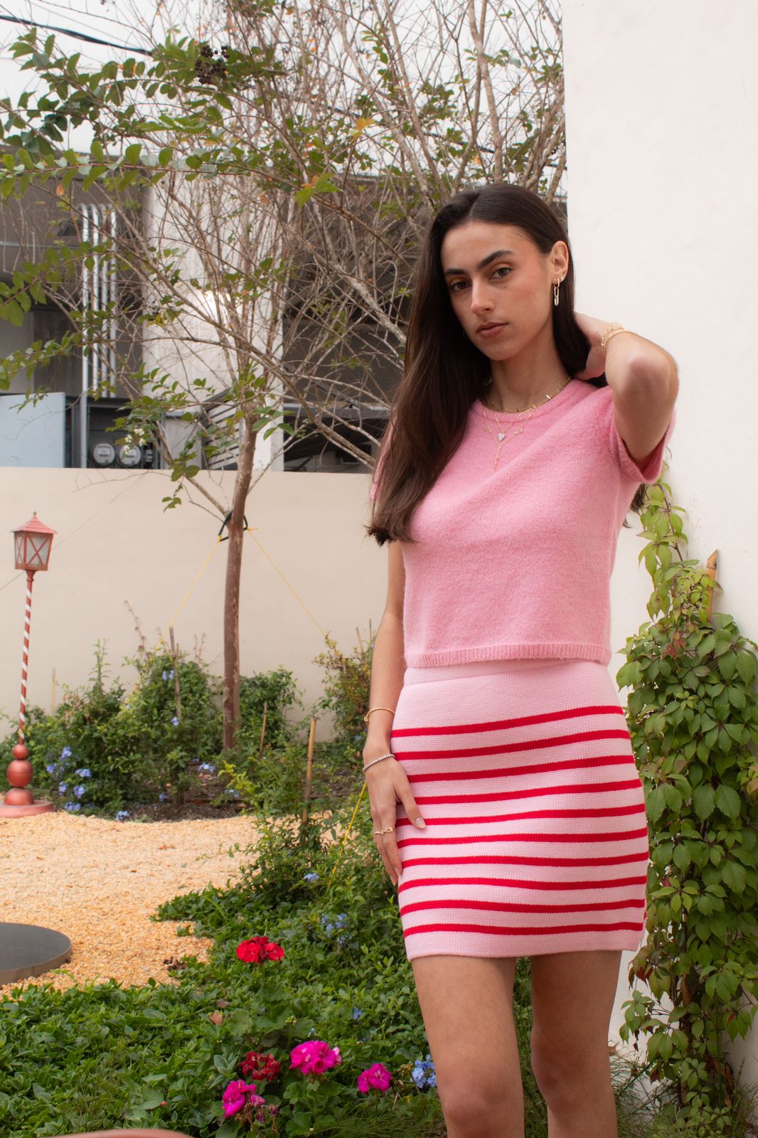 Pastel Pink Knit Blouse