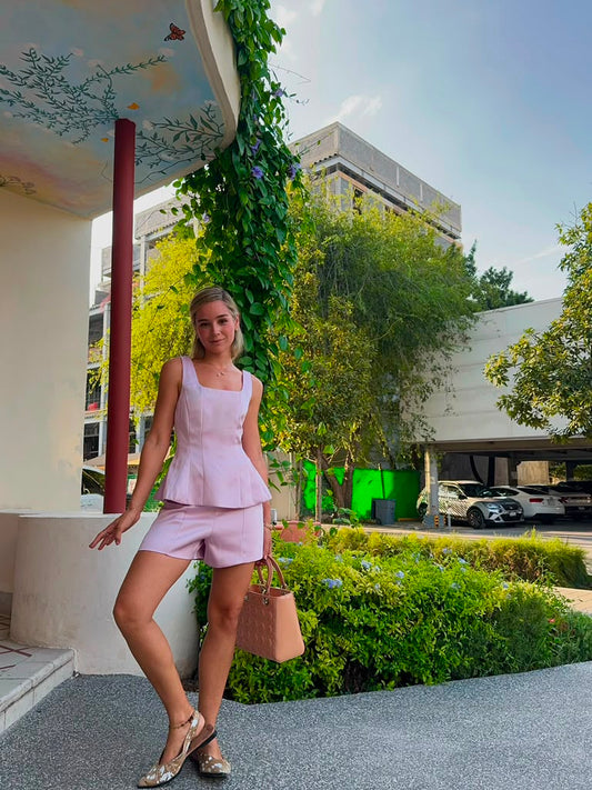 Rosalie Top — Soft Pink Peplum