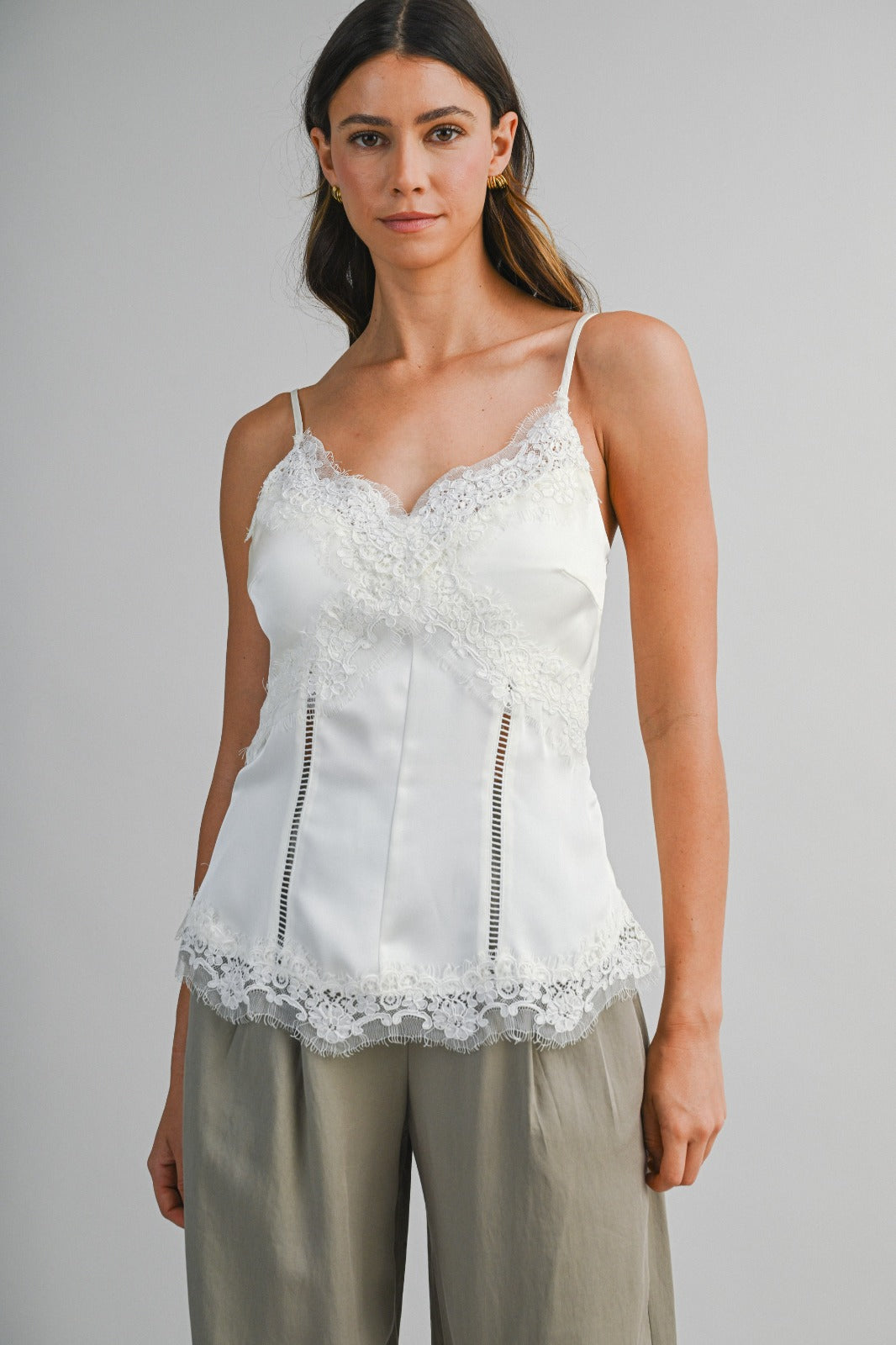 SATIN LACE TOP