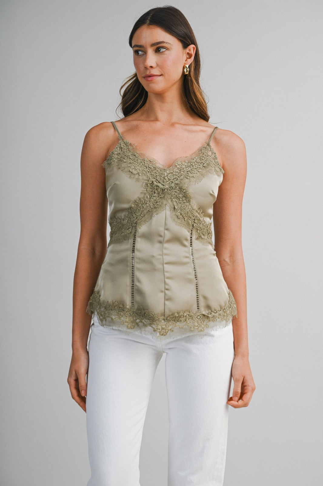 SATIN LACE TOP