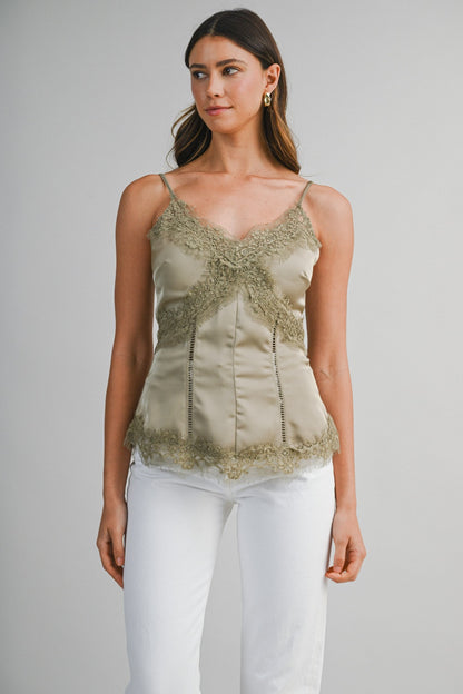 SATIN LACE TOP