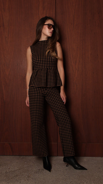 Jacquard Knit Peplum Top