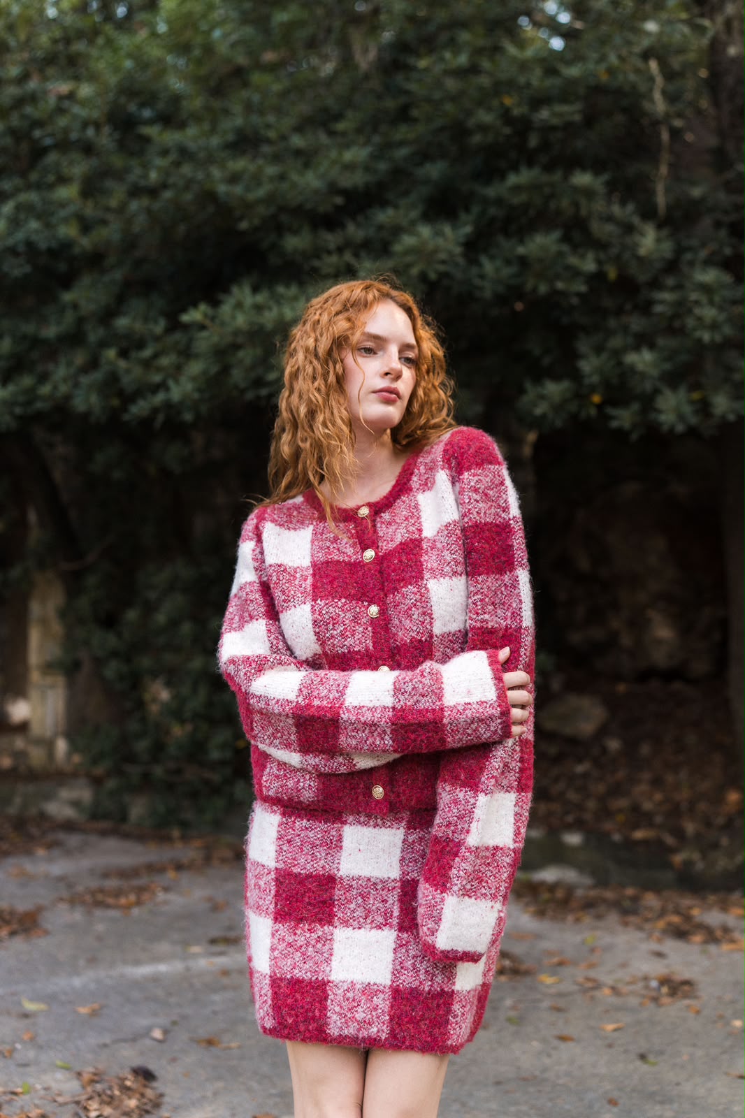 Blaire Bouclé Mini Skirt — Straight Cut