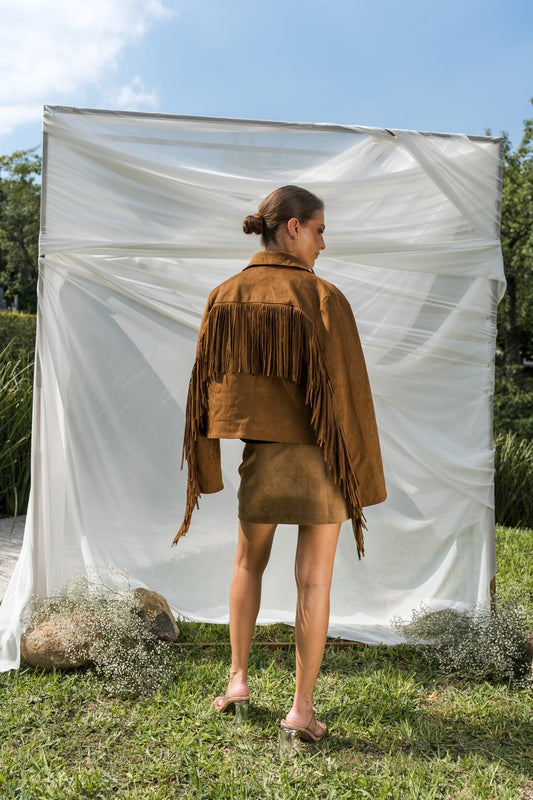 Brown Jacket With Fringes