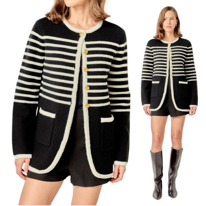Striped Knit Cardigan