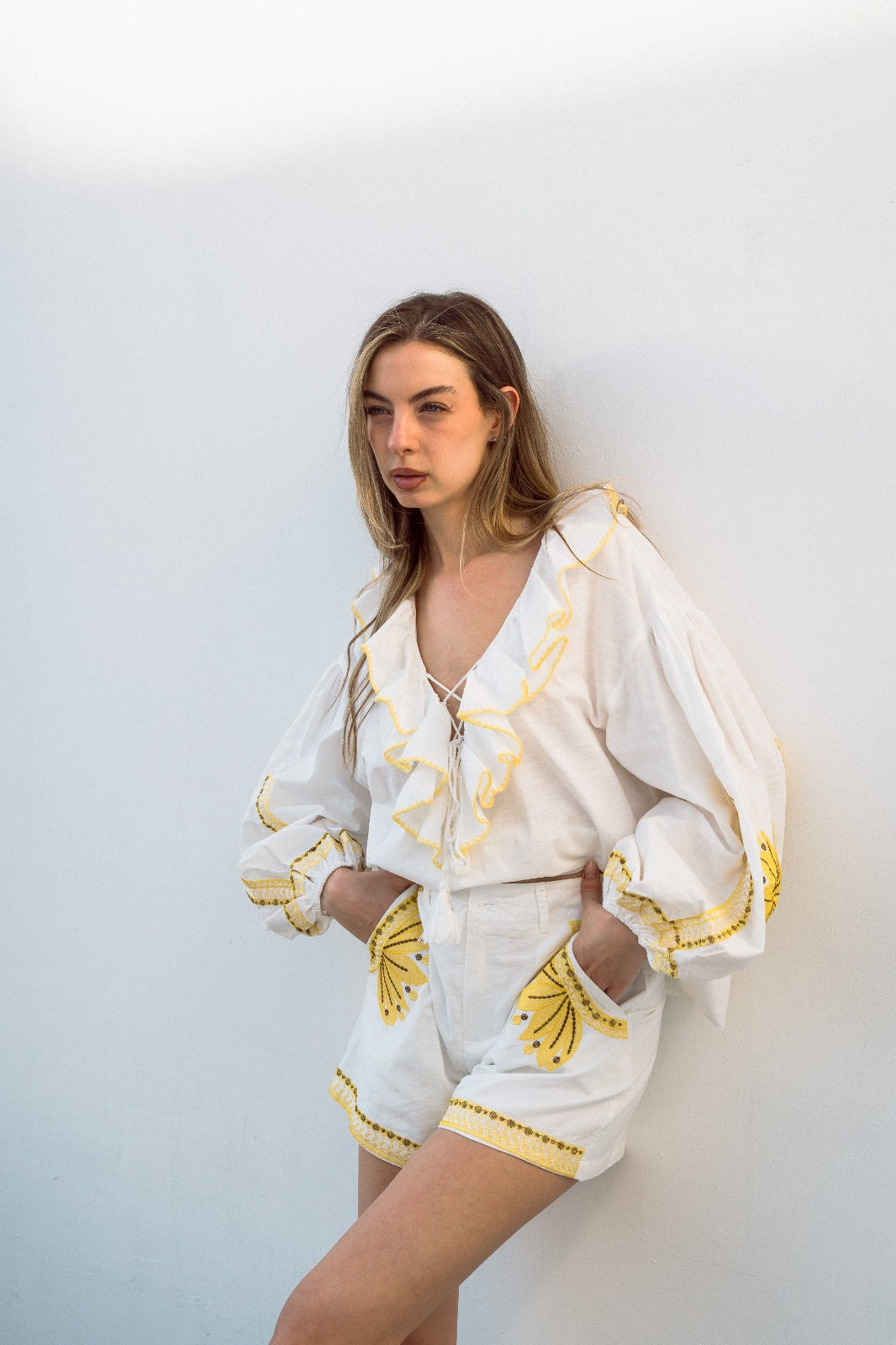 Embroidered Mango Glow blouse – Zalma Apparel VIP COLLECTION