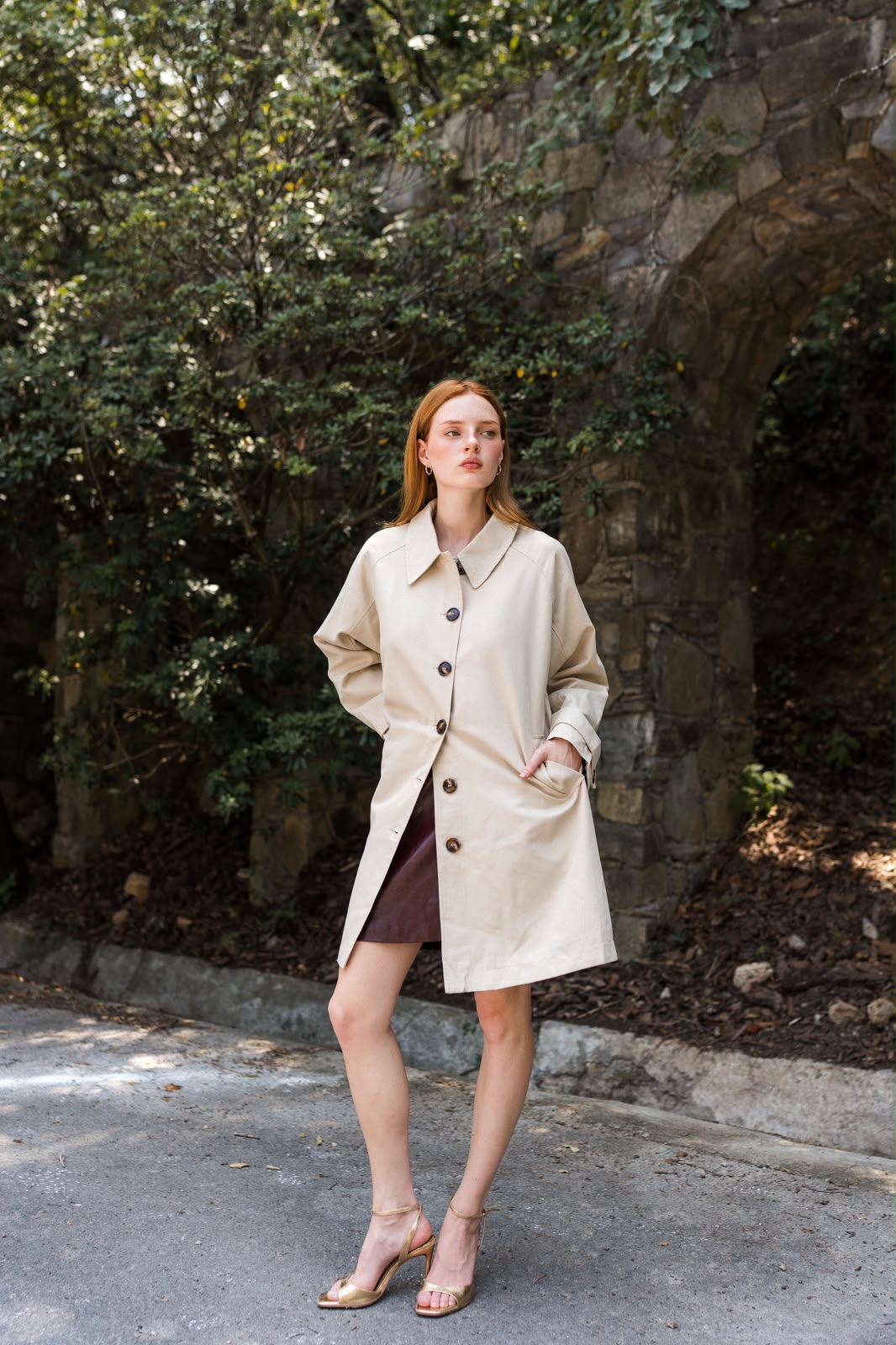 Colette Trench Coat — Ivory Longline