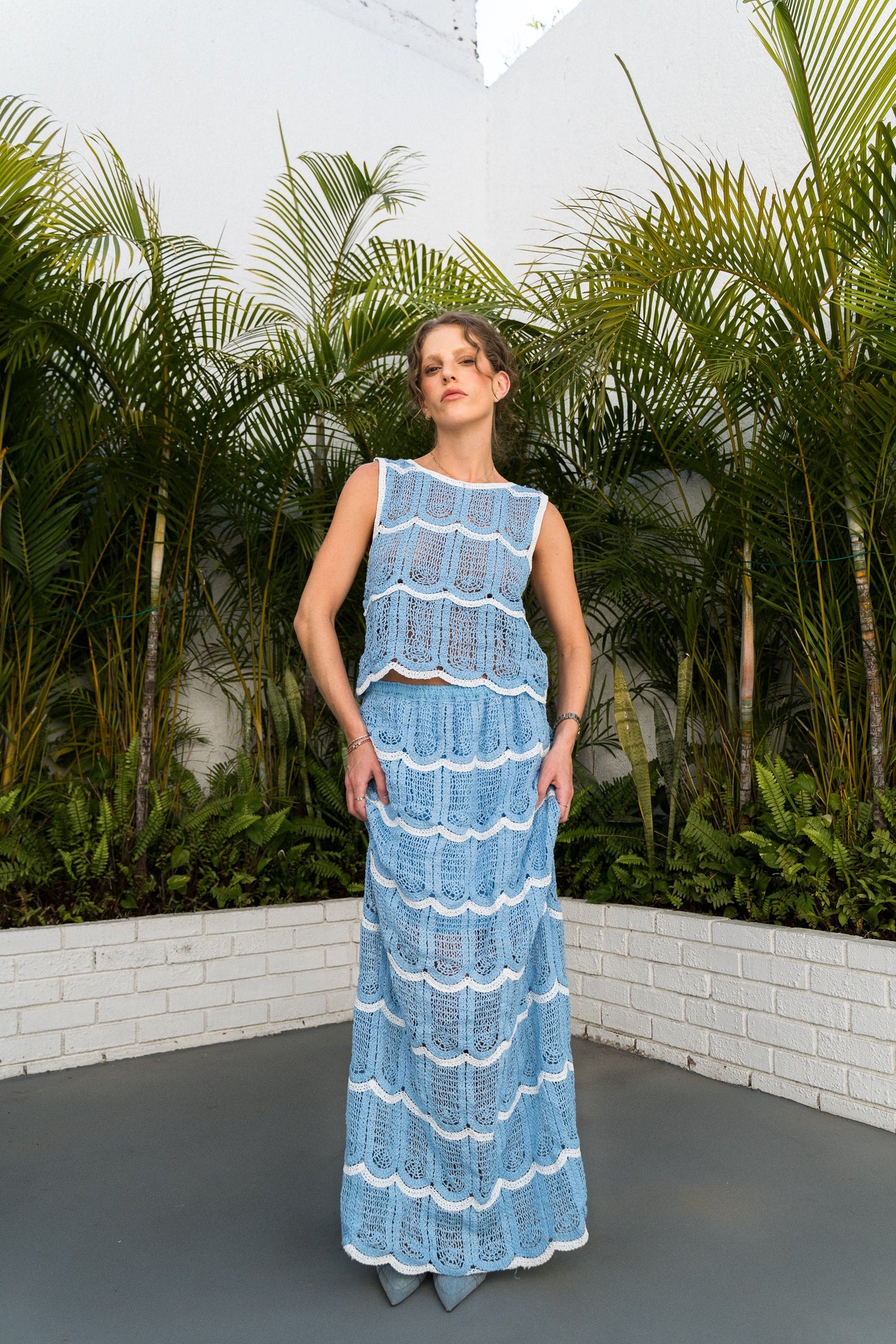 Crochet ocean blue set