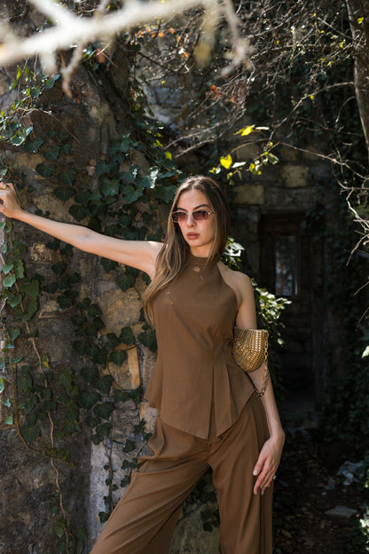 Halter Top — Chocolate Brown