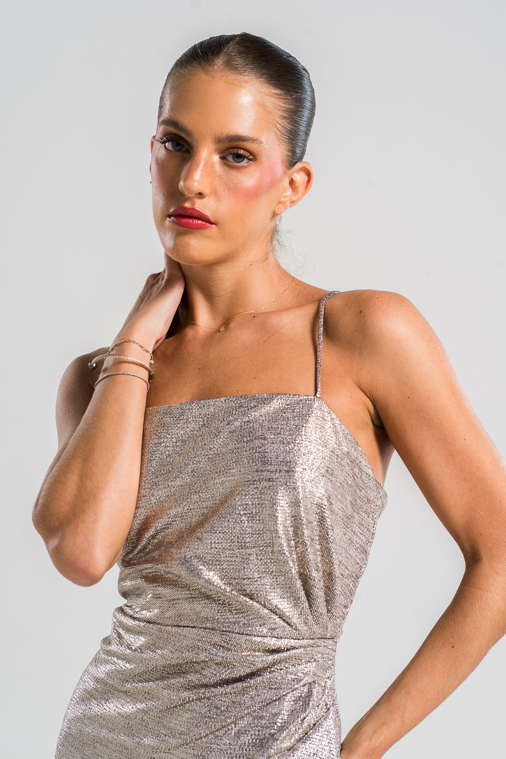 Metallic Silver Dress