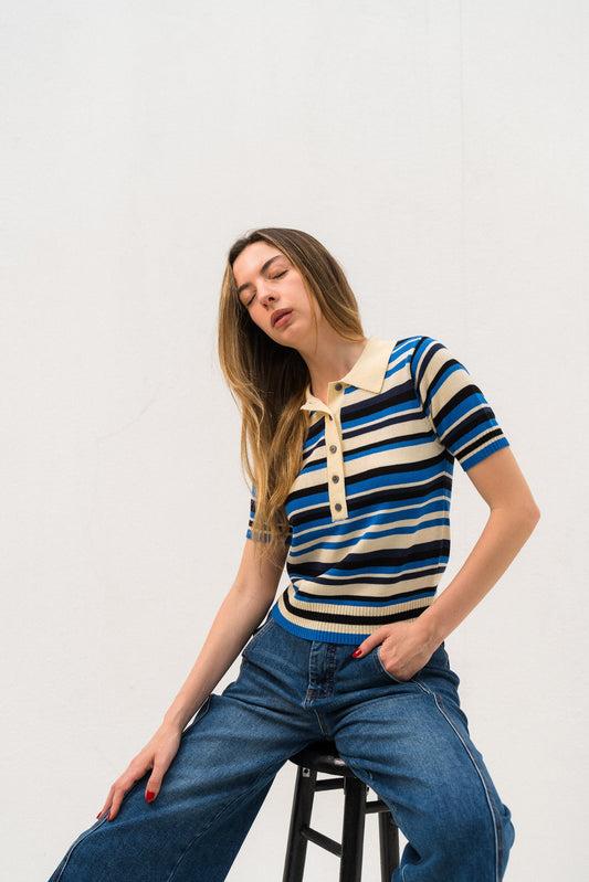 polo bluish top