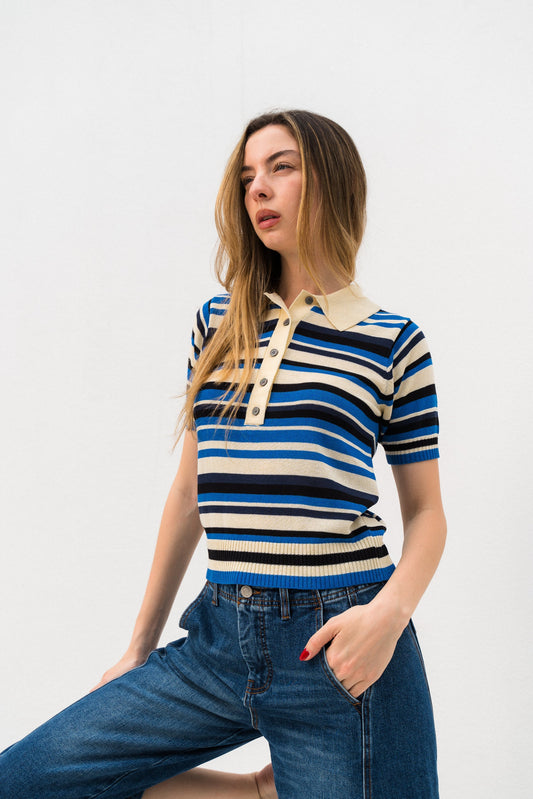 polo bluish top
