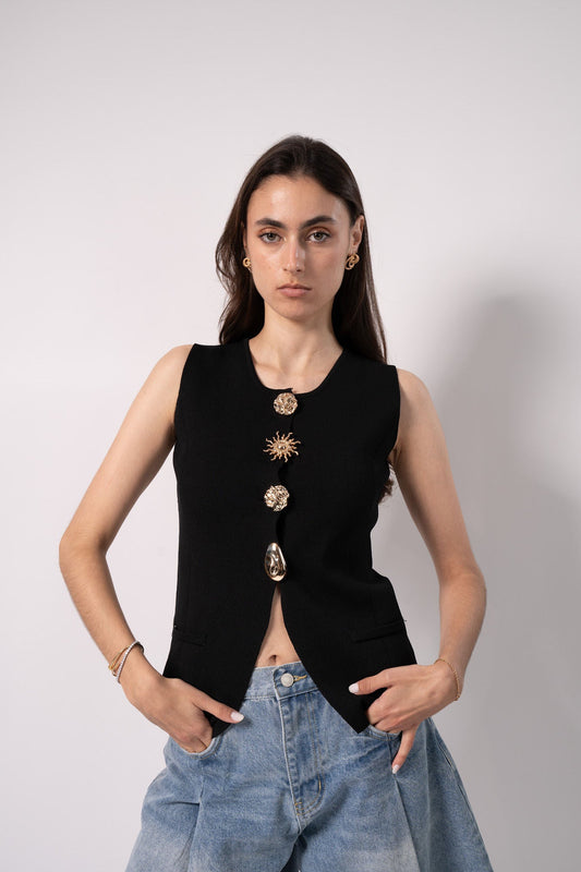 Vest With Golden Button