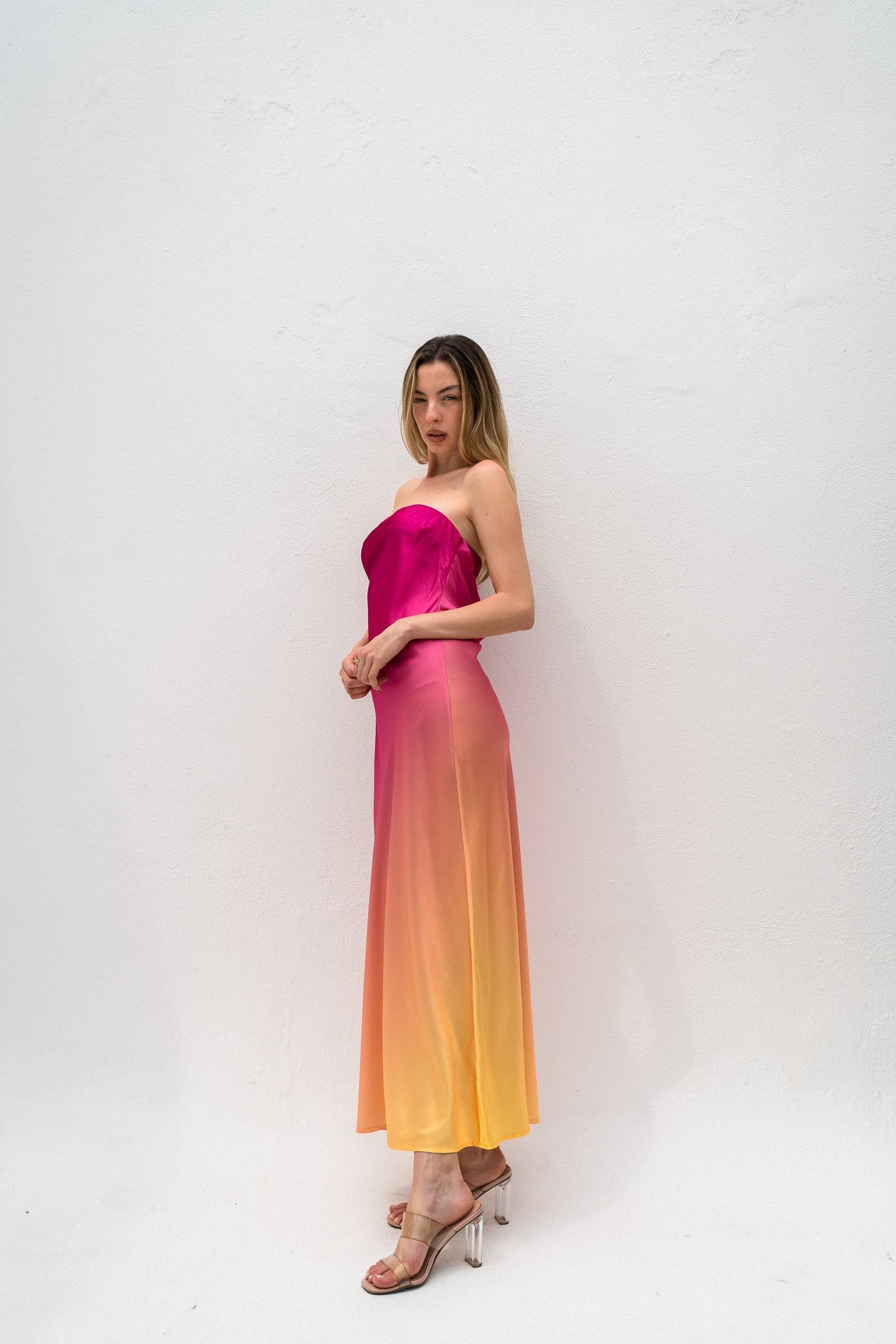 Mimosa strapless dress