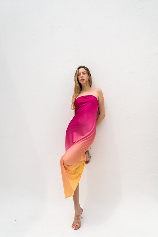 Mimosa strapless dress