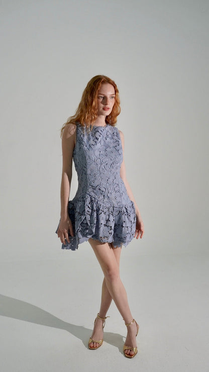 Flower lace mini dress