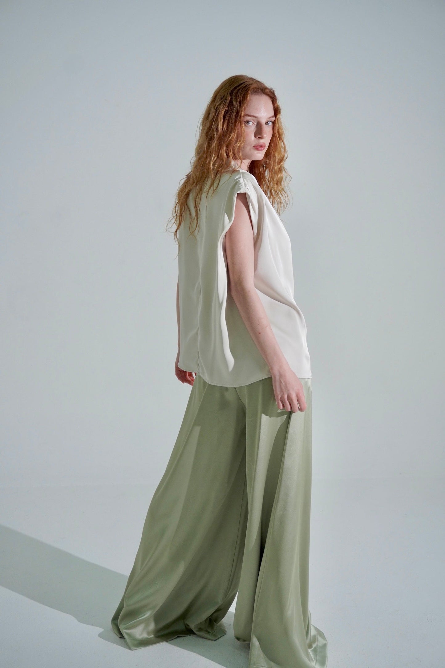 Satin wide leg pants
