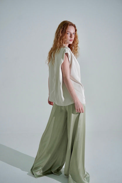 Satin wide leg pants