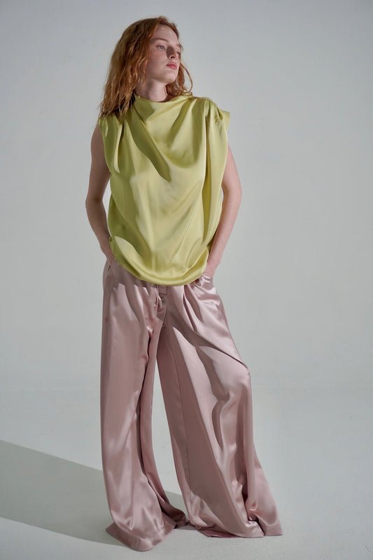 Satin wide leg pants