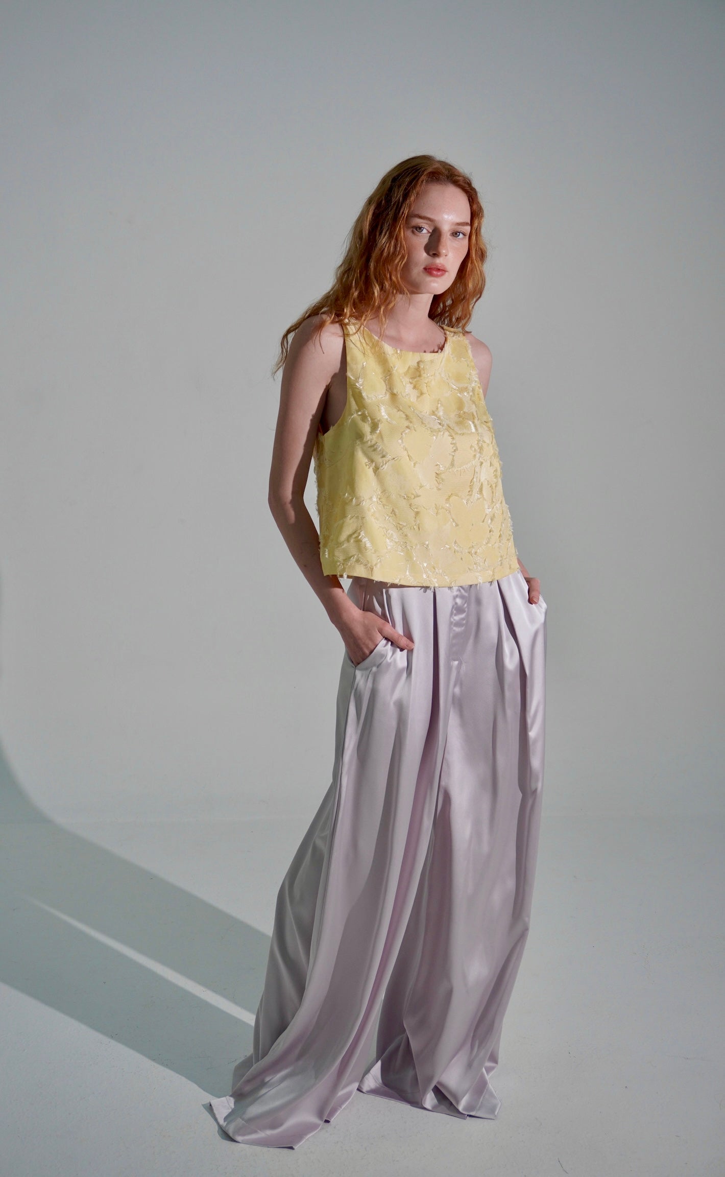 Satin wide leg pants