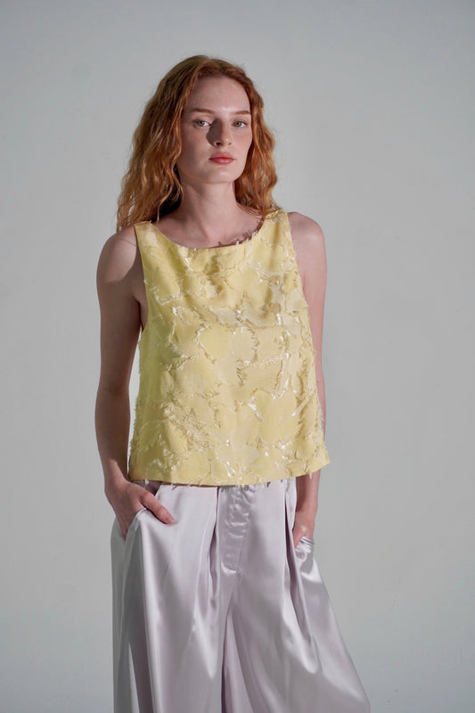 embroidered yellow top