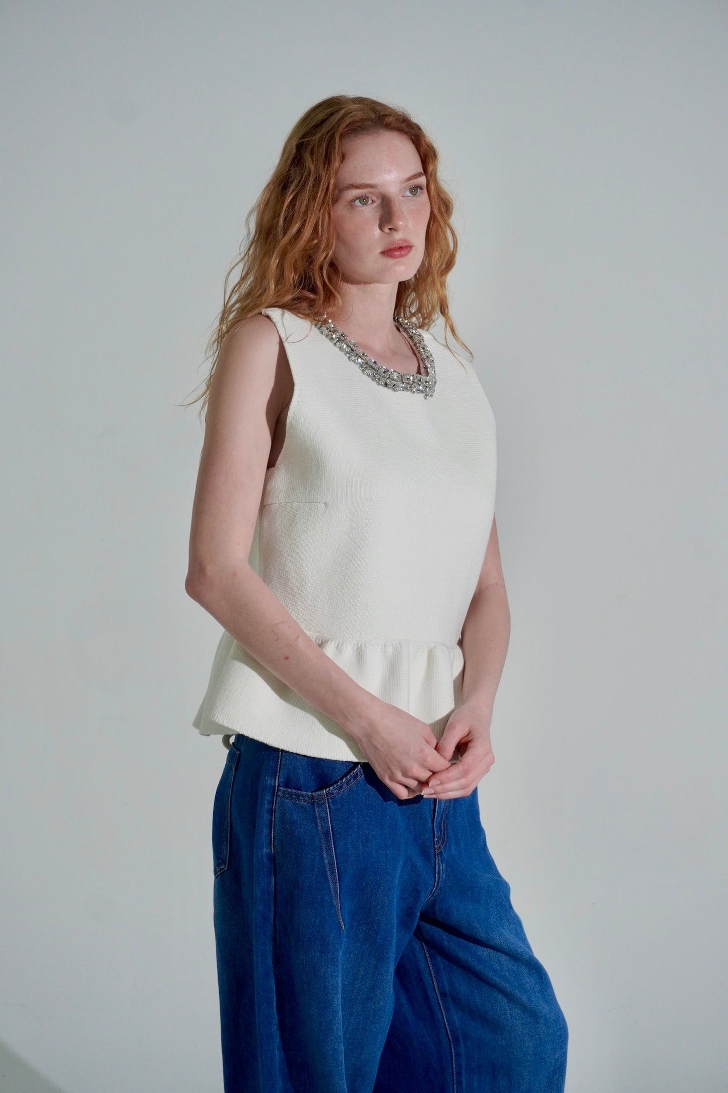 Diamond necklace blouse