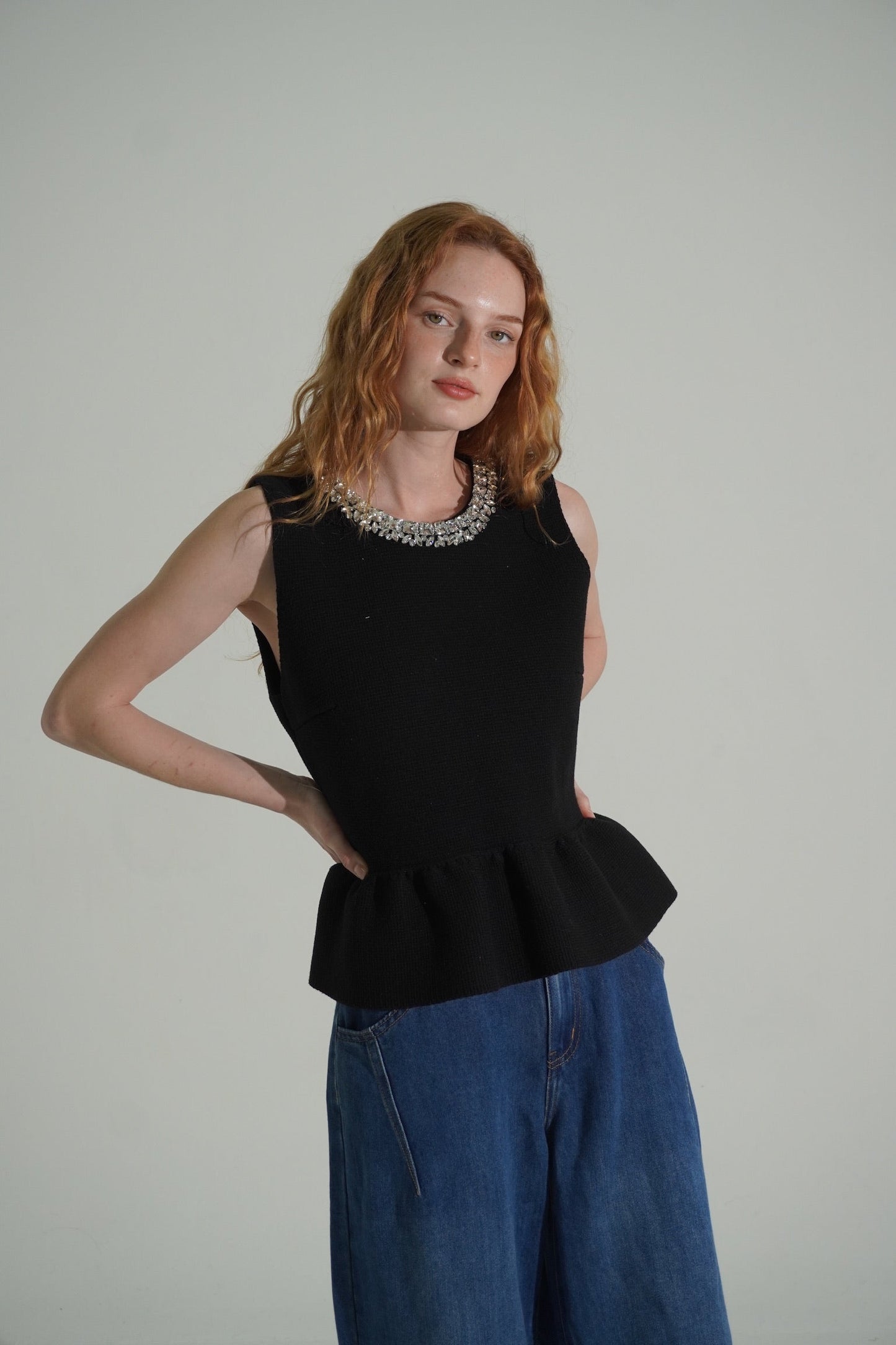 Diamond necklace blouse